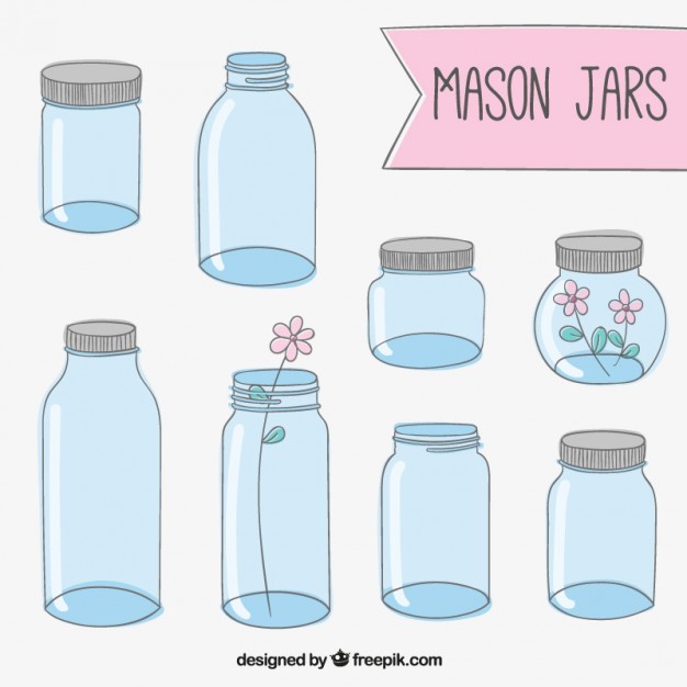 Mason Jar Drawn Set Vector Free Download 626x626 Mason Jar Drawn Set Vector Free Download