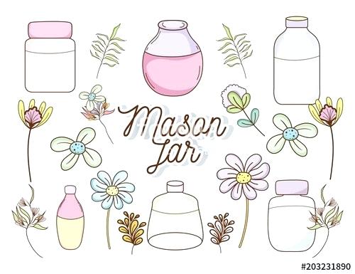 Mason Jar With Flowers Vector 500x385 Mason Jar With Flowers Vector
