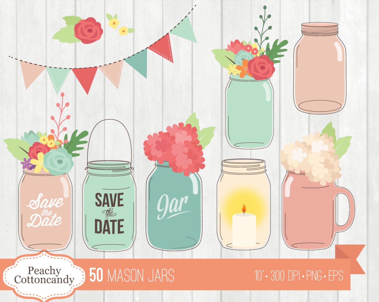 1500x1194 Buy Get Free Chic Mason Jars Clip Art Wedding Mason Etsy