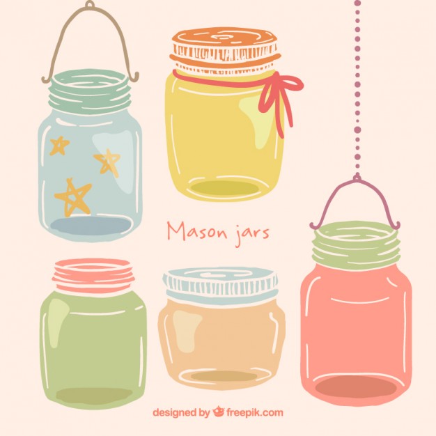 626x626 Colored Mason Jars Vector Premium Download