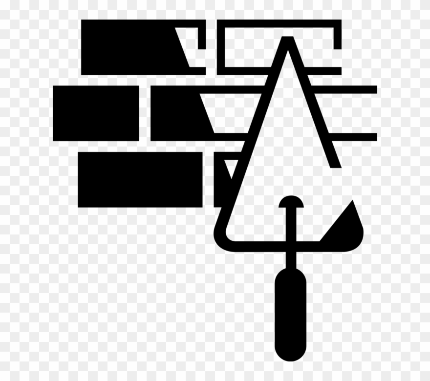 880x780 Vector Illustration Of Mason Bricklayer Trowel