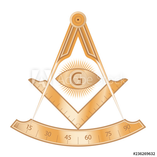 Copper Masonic Square And Compass Symbol, With G Letter In An Eye 500x500 Copper Masonic Square And Compass Symbol, With G Letter In An Eye