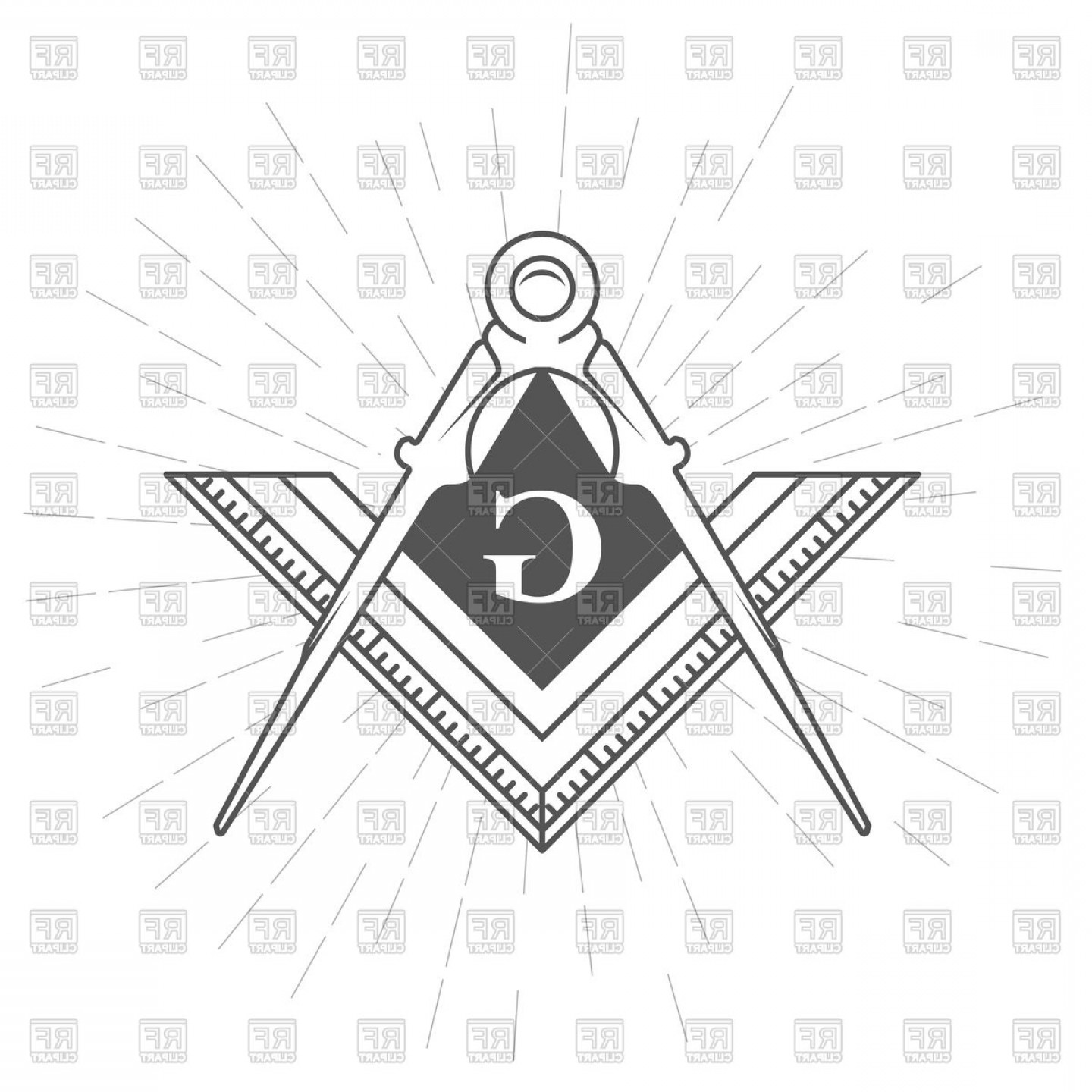 1440x1440 Freemason Symbol Illuminati Emblem With Compasses And Ruler Vector