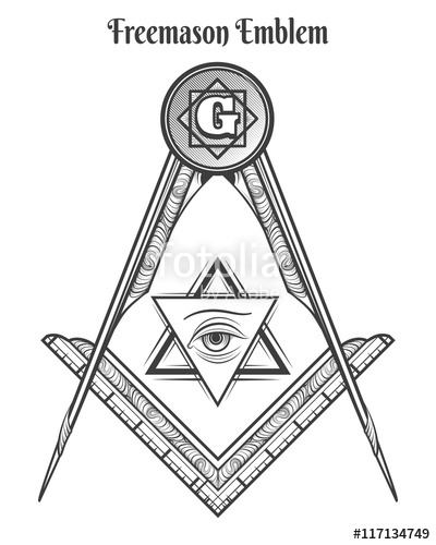 400x500 Freemason Square And Compass, Vector Freemasonry Signs And Mason