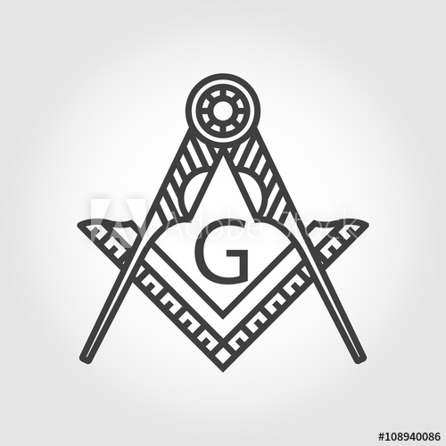 500x500 Vector Grey Masonic Freemasonry Emblem Icon On Grey Background