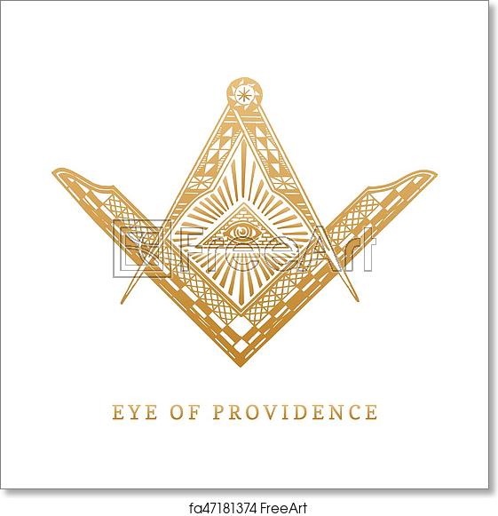 561x581 Free Art Print Of All Seeing Eye Of Providence Masonic Square