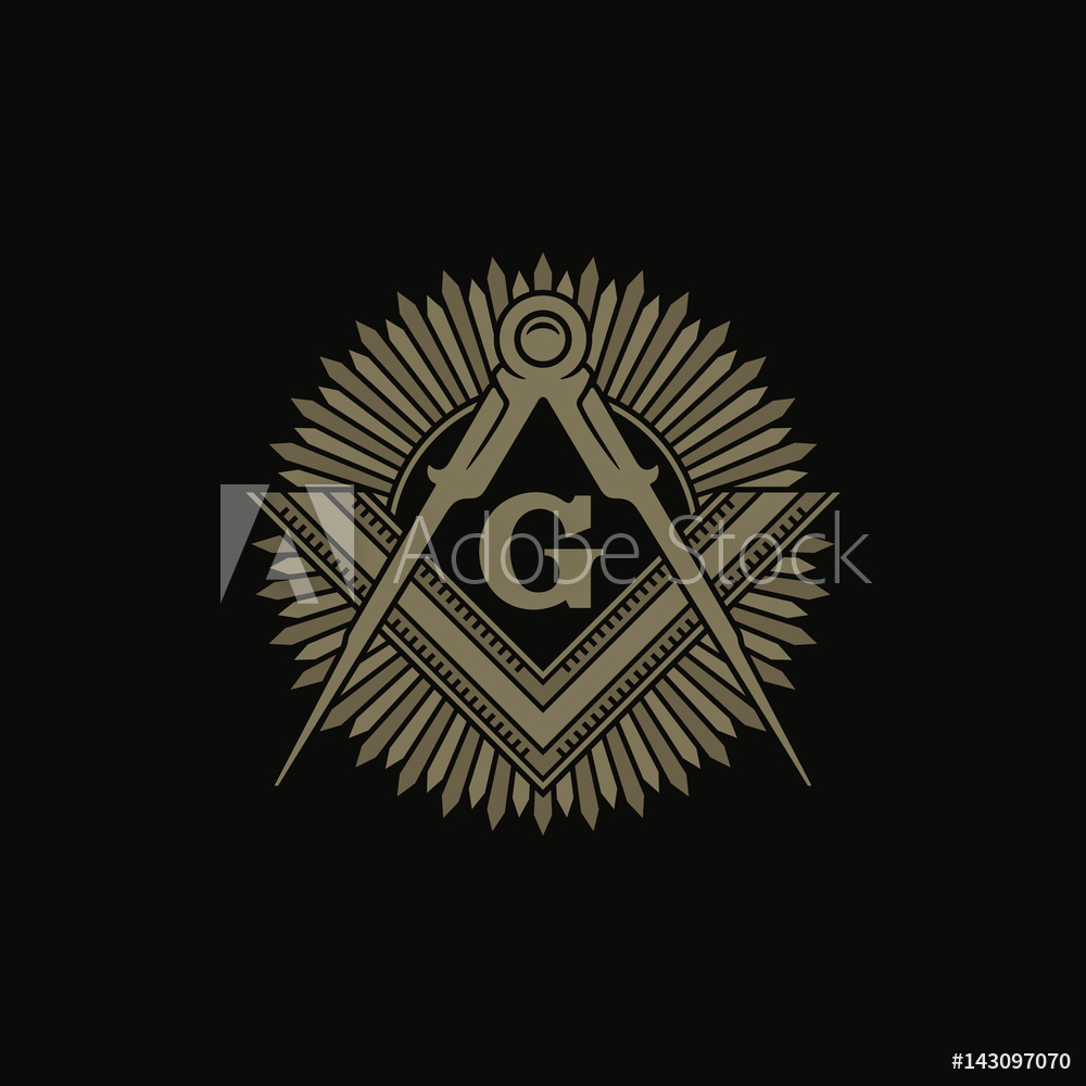 1000x1000 Photo Art Print Freemasonry Flat Vector Symbol Square