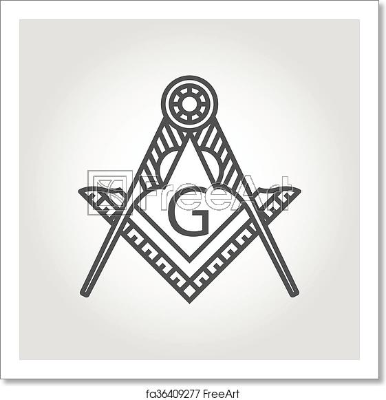 561x581 Free Art Print Of Vector Grey Masonic Freemasonry Emblem Icon