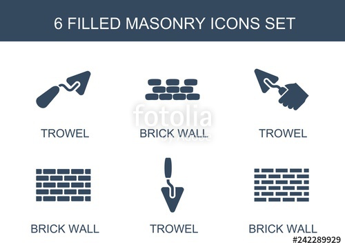 500x358 Masonry Icons Stock Image And Royalty Free Vector