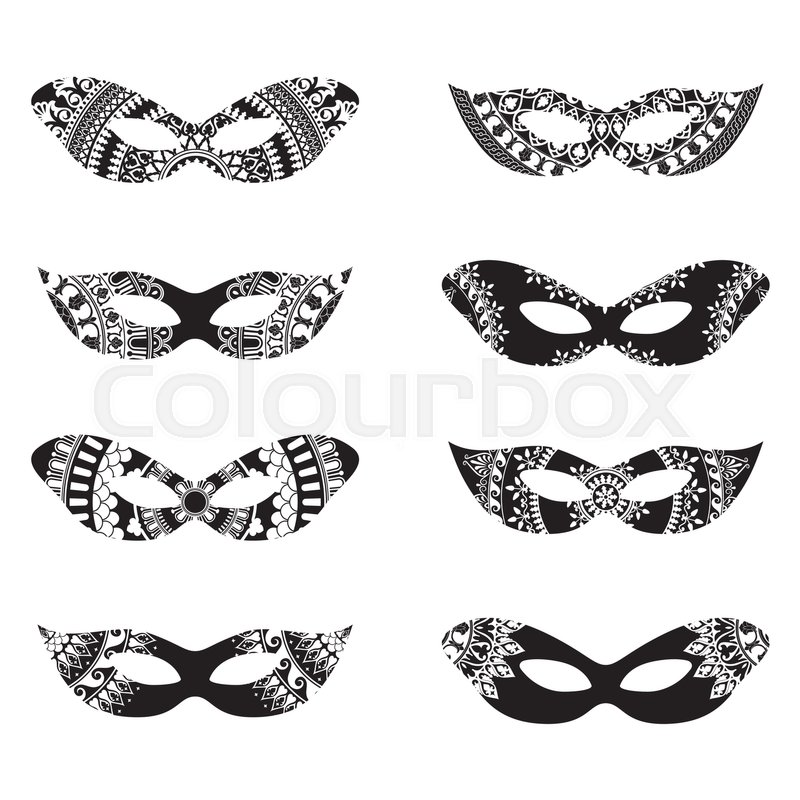 Masquerade Mask Silhouettes With Stock Vector Colourbox 800x800 Masquerade Mask Silhouettes With Stock Vector Colourbox