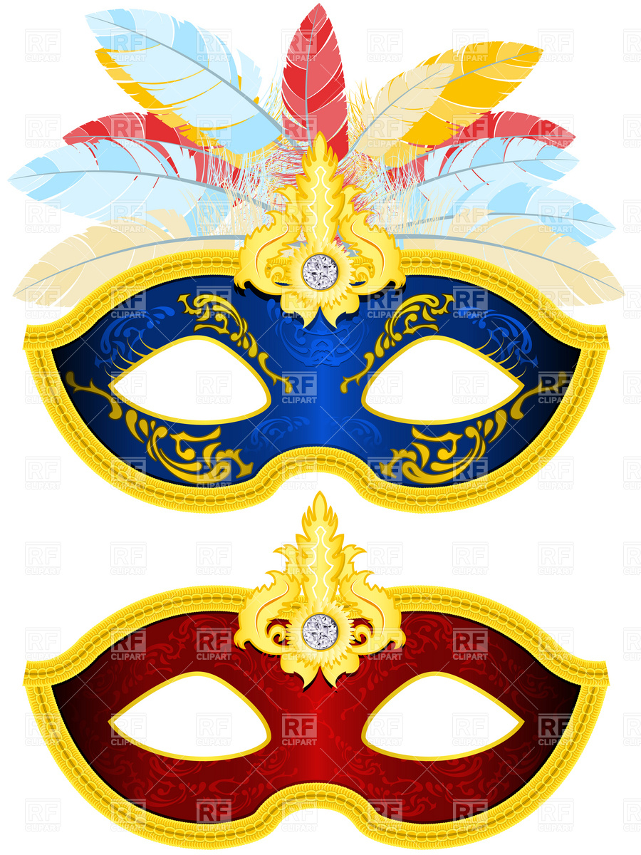 Two Masquerade Mask With Feather Vector Image Of Holiday Good 900x1200 Two Masquerade Mask With Feather Vector Image Of Holiday Good