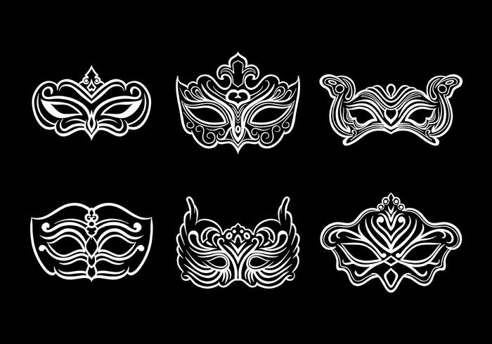 700x490 Masquerade Mask Icons Vector