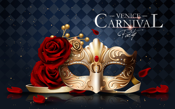 600x375 Venice Carnival Masquerade Vector Poster Template Free Download