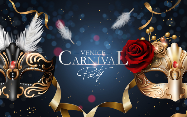 600x375 Venice Carnival Masquerade Vector Poster Template Free Download