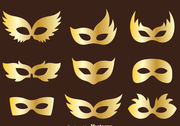 632x443 Golden Masquerade Mask Collection Vector Free Vector Download