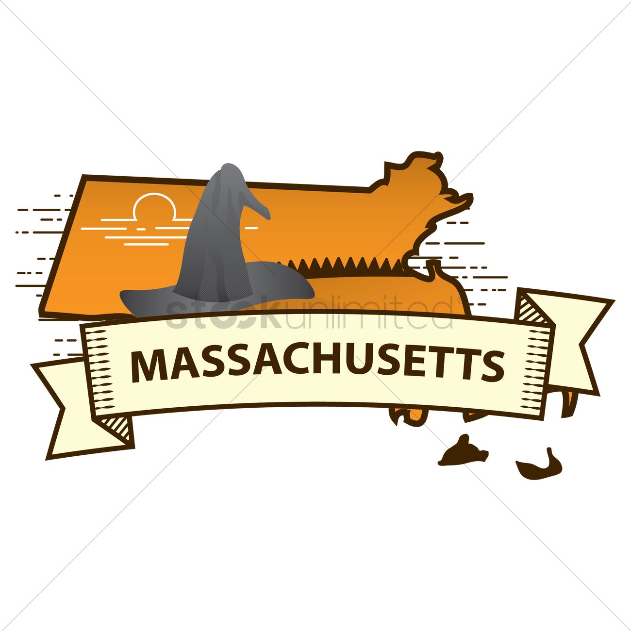 1300x1300 Massachusetts State Map Vector Image