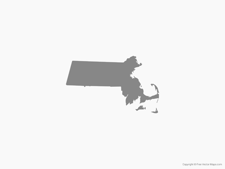 460x345 Vector Map Of Massachusetts