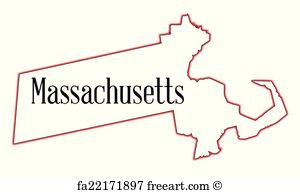 300x193 Free Massachusetts Map Vector Art Prints And Wall Artwork Freeart