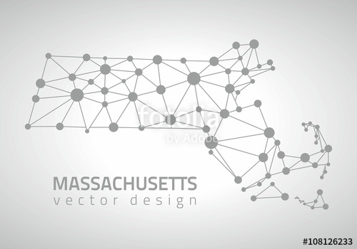 500x350 Massachusetts America Outline Vector Map Stock Image And Royalty