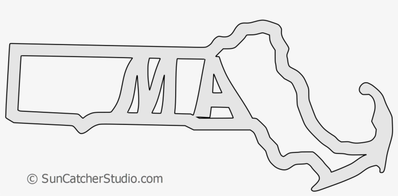820x405 Massachusetts Map Shape Text Outline Scalable Vector