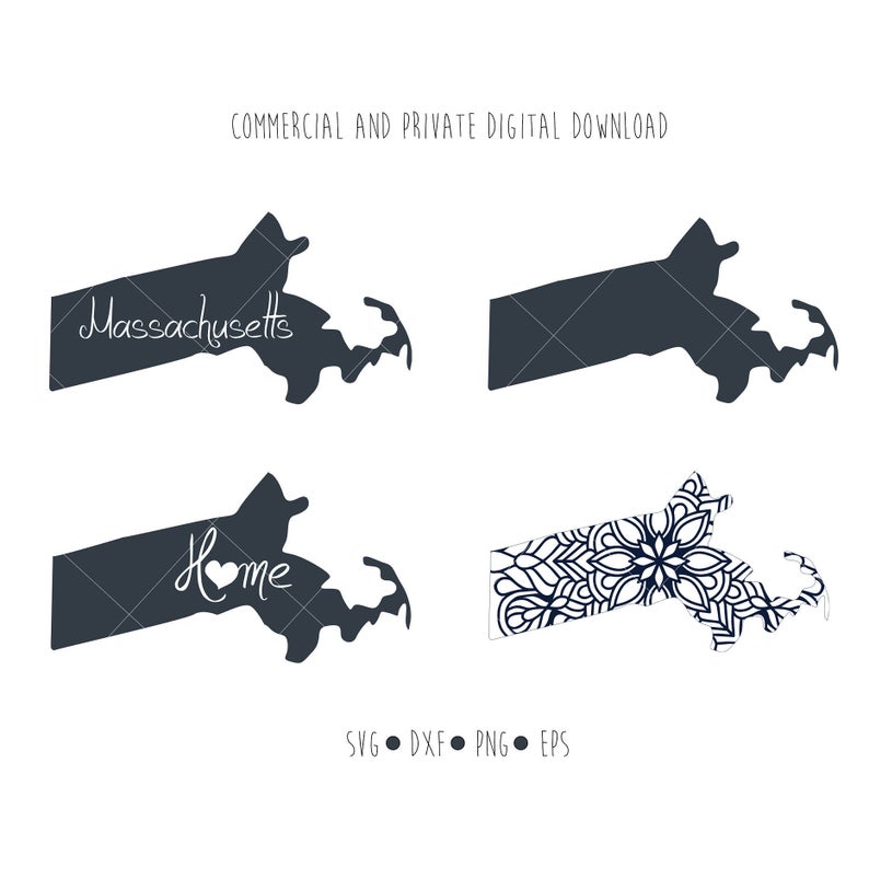 794x803 Massachusetts State Digital Mandala Massachusetts Outline Etsy