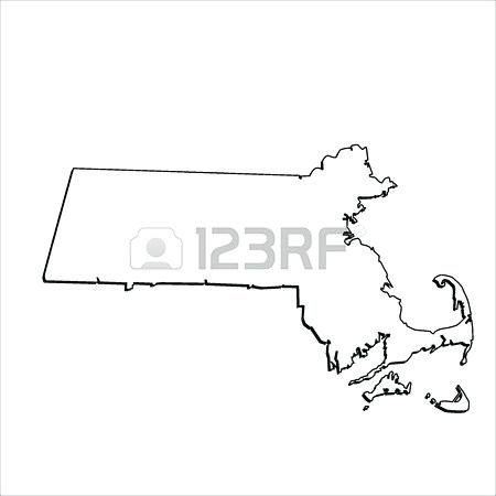 450x450 Outline Map Of Massachusetts