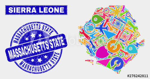 500x265 Mosaic Industrial Sierra Leone Map And Massachusetts State Seal