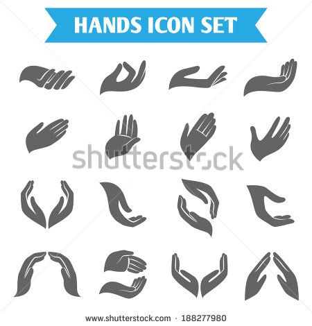 450x470 Open Empty Hands Holding Protect Giving Gestures Icons Set