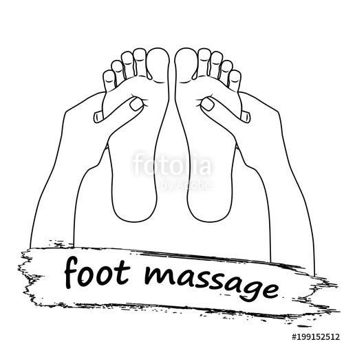 500x500 Foot Massage Logo Reflexology Silhouette Of Feet On White