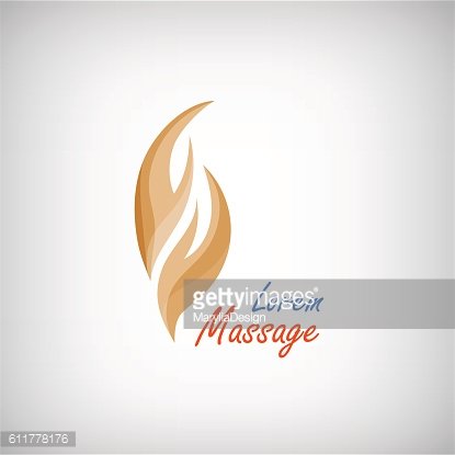 415x415 Vector Massage Logo, Hands Silhouette Icon, Business Premium