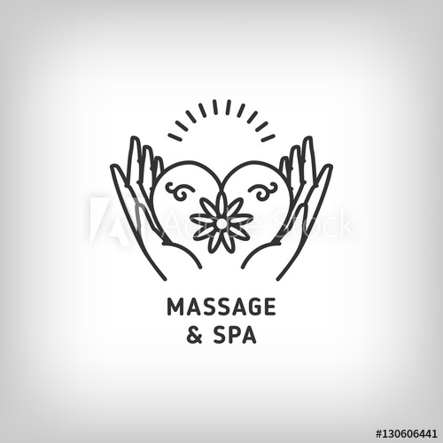 500x500 Vector Massage And Spa Therapy Logo Template Trendy Linear Icon