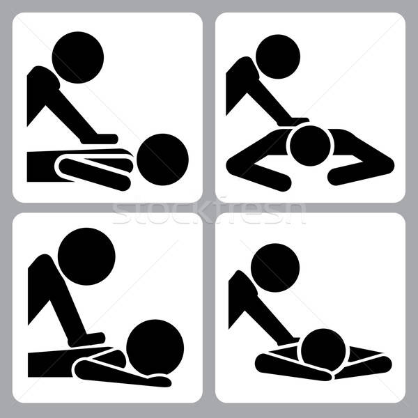 600x600 Spa And Thai Massage Therapy Signs And Icon Vector Illustration