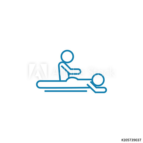 500x500 Back Massage Line Icon, Vector Illustration Back Massage Linear