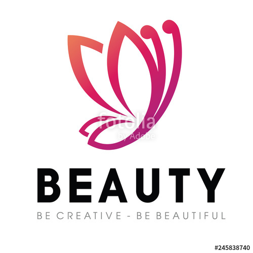 500x500 Butterfly For Beauty, Spa, And Massage Logo Vector Stock Image