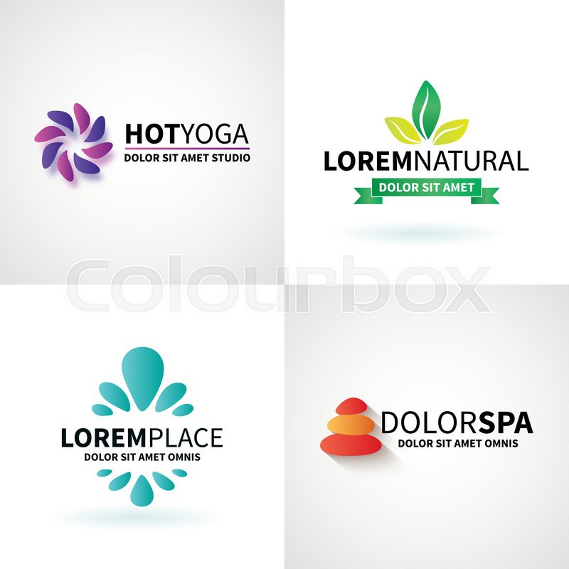 800x800 Set Of Natural Spa Yoga Wellness Stock Vector Colourbox