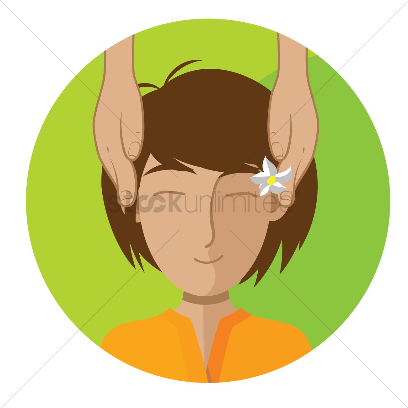 1300x1300 Head Massage Vector Image