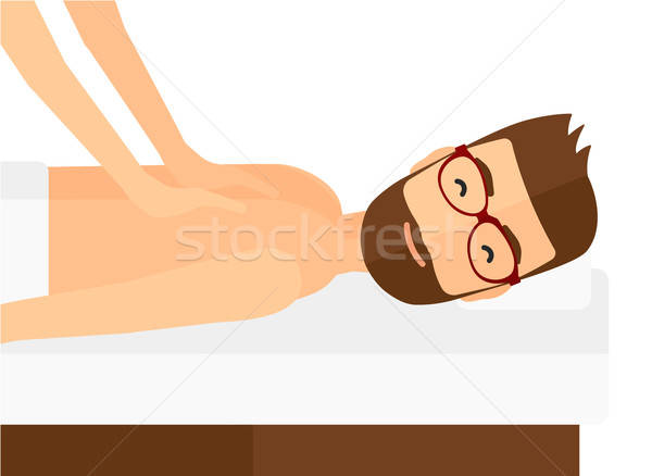 600x438 Man Recieving Massage Vector Illustration Andrei Krauchuk