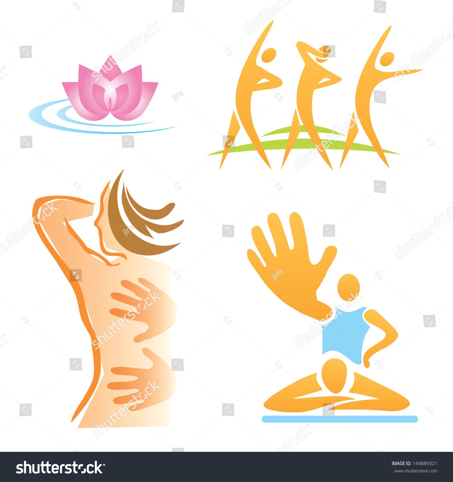 1500x1597 Set Of Massage, Fitness, Spa Icons Vector Illustration