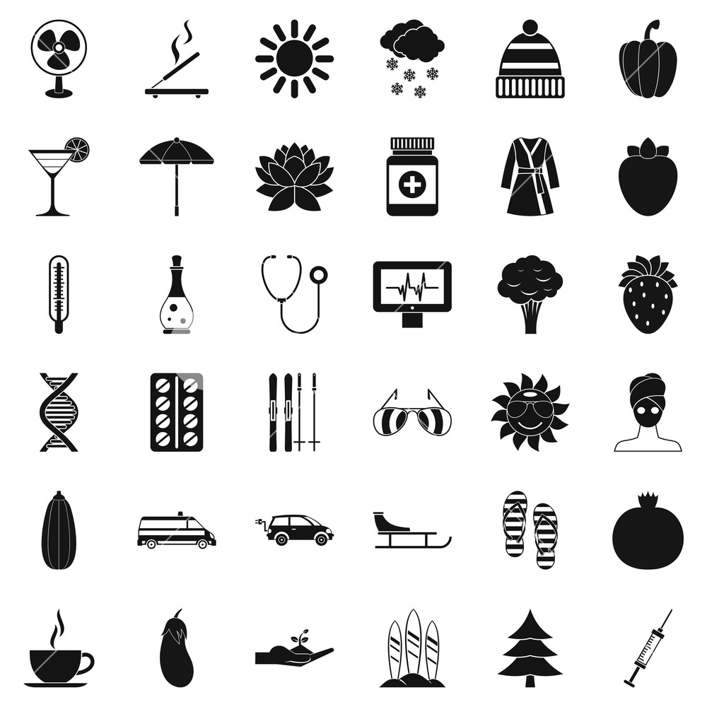 1000x1000 Woman Massage Icons Set Simple Style Of Woman Massage Vector