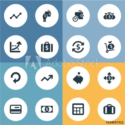 500x500 Vector Illustration Set Of Simple Bill Icons Elements Mastercard