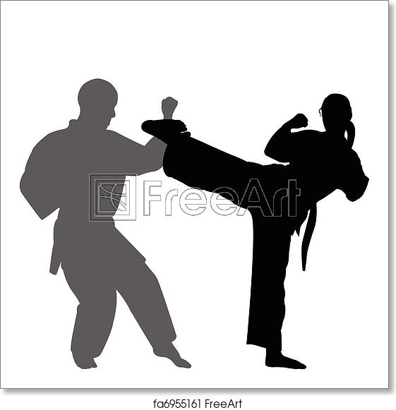 561x581 Free Art Print Of Karate Match