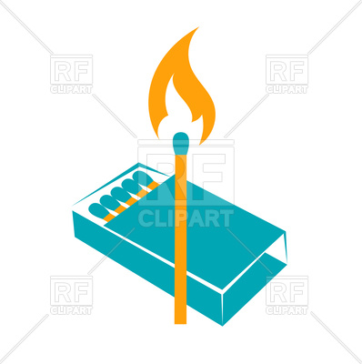 398x400 Icon Lighted Match With A Box Of Matches Vector Image Of Icons