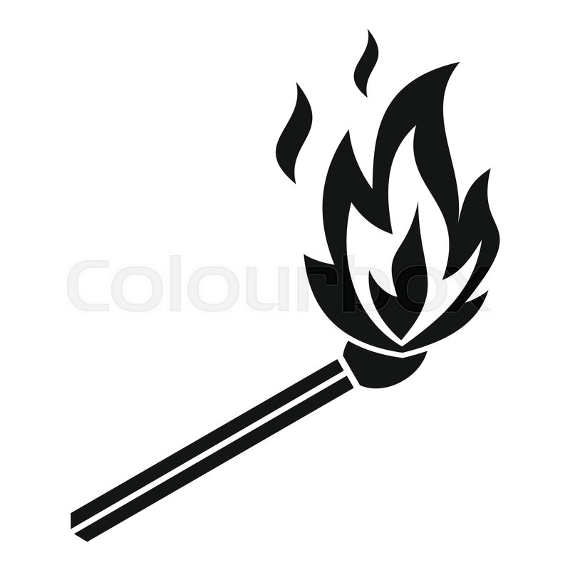 800x800 Match Flame Icon Simple Illustration Stock Vector Colourbox