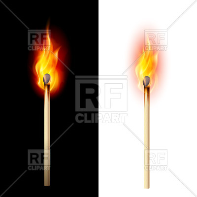 400x400 Realistic Burning Match Vector Image Of Objects Dvarg