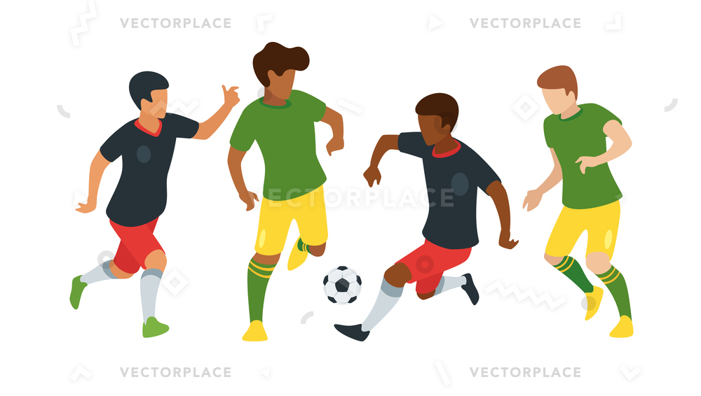 1000x566 Soccer Players Faceless Silhouettes Football Match Vector