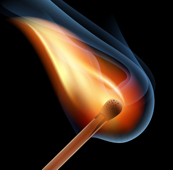 600x587 Create A Burning, Vector Match Using Gradient Meshes