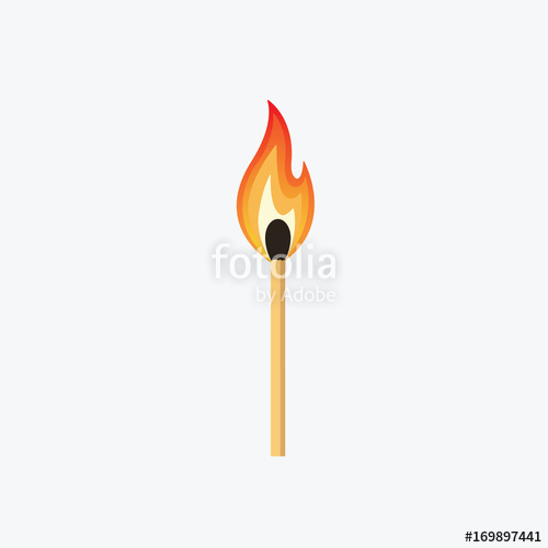 500x500 Burning Match Stick Illustration Match With Fire Stock Image