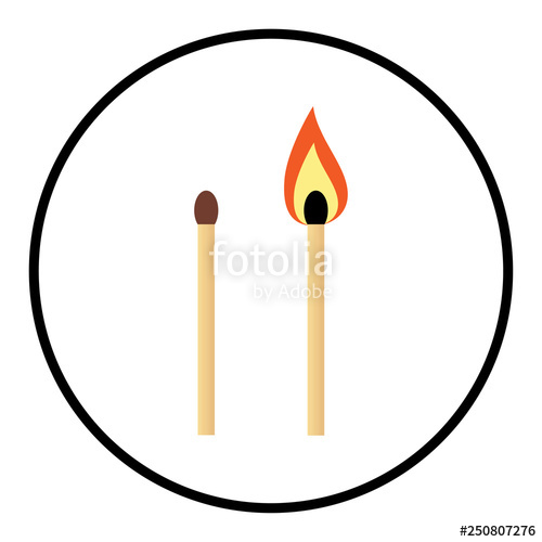 500x500 Matchstick Icon Icon Of A Burning Match With A Flame Vector