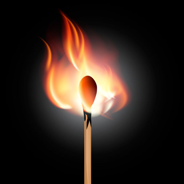600x600 Burning Matchstick Vector