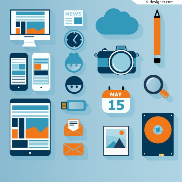 Designer Flat Design Of The Equipment Element Vector Material 600x602 Designer Flat Design Of The Equipment Element Vector Material